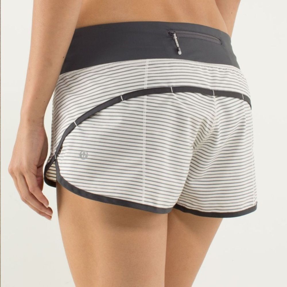 RARE Lululemon Speed Shorts Reflective Hyper Stripe Angel Wing Soot 10